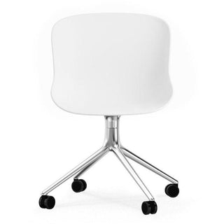 Normann Copenhagen Hyg polypropylene swivel chair with 4 wheels, aluminium legs - Buy now on ShopDecor - Discover the best products by NORMANN COPENHAGEN design