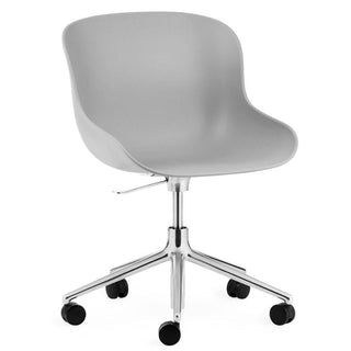 Normann Copenhagen Hyg polypropylene swivel chair with 5 wheels, aluminium legs and gas lift Normann Copenhagen Hyg Grey - Buy now on ShopDecor - Discover the best products by NORMANN COPENHAGEN design