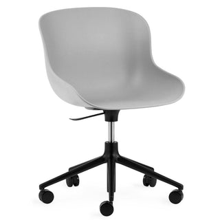 Normann Copenhagen Hyg polypropylene swivel chair with 5 wheels, black aluminium legs and gas lift Normann Copenhagen Hyg Grey - Buy now on ShopDecor - Discover the best products by NORMANN COPENHAGEN design