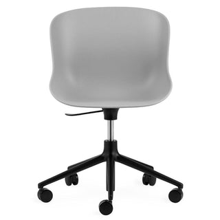 Normann Copenhagen Hyg polypropylene swivel chair with 5 wheels, black aluminium legs and gas lift - Buy now on ShopDecor - Discover the best products by NORMANN COPENHAGEN design