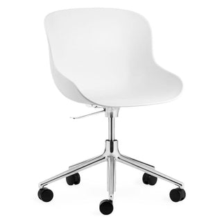 Normann Copenhagen Hyg polypropylene swivel chair with 5 wheels, aluminium legs and gas lift Normann Copenhagen Hyg White - Buy now on ShopDecor - Discover the best products by NORMANN COPENHAGEN design