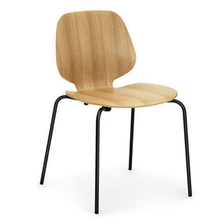 Normann Copenhagen My Chair oak stackable chair with black steel legs Normann Copenhagen My Chair Oak - Buy now on ShopDecor - Discover the best products by NORMANN COPENHAGEN design