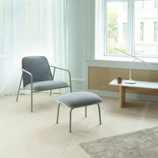 Normann Copenhagen Hyg footstool upholstery fabric with grey steel structure - Buy now on ShopDecor - Discover the best products by NORMANN COPENHAGEN design