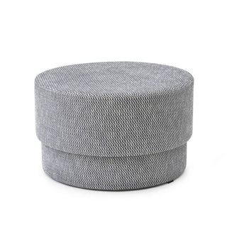 Normann Copenhagen Silo Medium upholstery pouf in fabric diam. 70 cm. Normann Copenhagen Silo Navy Blue Albagia 288 - Buy now on ShopDecor - Discover the best products by NORMANN COPENHAGEN design