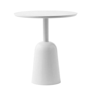 Normann Copenhagen Turn adjustable steel table diam. 55 cm. with ash top - Buy now on ShopDecor - Discover the best products by NORMANN COPENHAGEN design