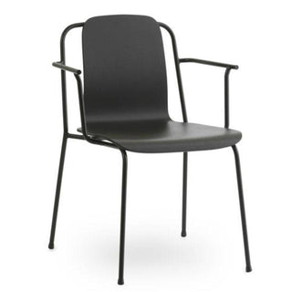 Normann Copenhagen Studio oak stackable armchair with black steel legs Normann Copenhagen Studio Black Oak - Buy now on ShopDecor - Discover the best products by NORMANN COPENHAGEN design