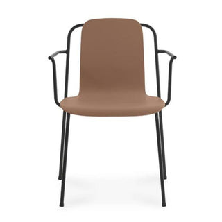 Normann Copenhagen Studio oak stackable armchair with black steel legs - Buy now on ShopDecor - Discover the best products by NORMANN COPENHAGEN design