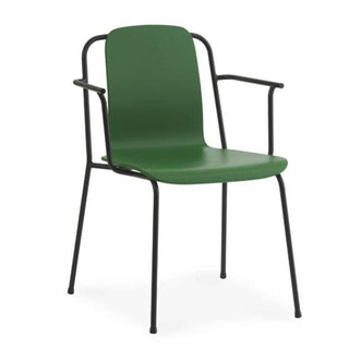 Normann Copenhagen Studio oak stackable armchair with black steel legs Normann Copenhagen Studio Green Oak - Buy now on ShopDecor - Discover the best products by NORMANN COPENHAGEN design