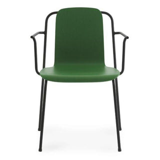 Normann Copenhagen Studio oak stackable armchair with black steel legs - Buy now on ShopDecor - Discover the best products by NORMANN COPENHAGEN design