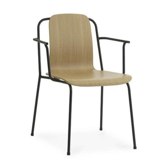 Normann Copenhagen Studio oak stackable armchair with black steel legs Normann Copenhagen Studio Oak - Buy now on ShopDecor - Discover the best products by NORMANN COPENHAGEN design