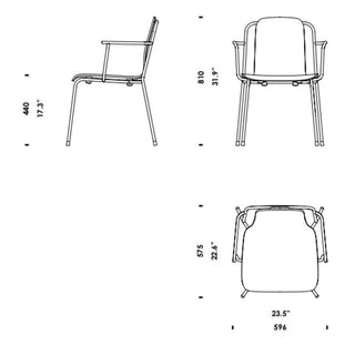 Normann Copenhagen Studio oak stackable armchair with black steel legs - Buy now on ShopDecor - Discover the best products by NORMANN COPENHAGEN design