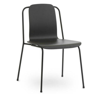 Normann Copenhagen Studio oak stackable chair with black steel legs Normann Copenhagen Studio Black Oak - Buy now on ShopDecor - Discover the best products by NORMANN COPENHAGEN design