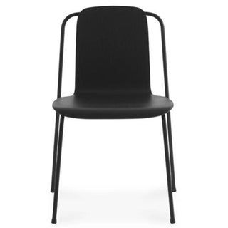 Normann Copenhagen Studio oak stackable chair with black steel legs - Buy now on ShopDecor - Discover the best products by NORMANN COPENHAGEN design