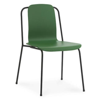 Normann Copenhagen Studio oak stackable chair with black steel legs Normann Copenhagen Studio Green Oak - Buy now on ShopDecor - Discover the best products by NORMANN COPENHAGEN design