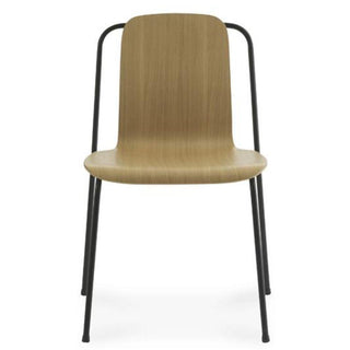 Normann Copenhagen Studio oak stackable chair with black steel legs - Buy now on ShopDecor - Discover the best products by NORMANN COPENHAGEN design