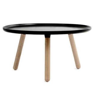 Normann Copenhagen Tablo Large table with plastic top diam. 78 cm. and ash legs Normann Copenhagen Tablo Black - Buy now on ShopDecor - Discover the best products by NORMANN COPENHAGEN design