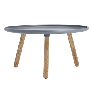 Normann Copenhagen Tablo Large table with plastic top diam. 78 cm. and ash legs Normann Copenhagen Tablo Grey - Buy now on ShopDecor - Discover the best products by NORMANN COPENHAGEN design