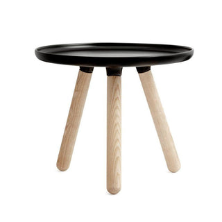 Normann Copenhagen Tablo Small table with plastic top diam. 50 cm. and ash legs Normann Copenhagen Tablo Black - Buy now on ShopDecor - Discover the best products by NORMANN COPENHAGEN design