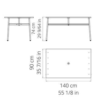 Normann Copenhagen Union table with laminate top 140x90 cm. and steel legs - Buy now on ShopDecor - Discover the best products by NORMANN COPENHAGEN design