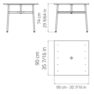 Normann Copenhagen Union table with laminate top 90x90 cm. and steel legs - Buy now on ShopDecor - Discover the best products by NORMANN COPENHAGEN design