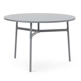 Normann Copenhagen Union table with laminate top diam. 110 cm, h. 74.5 cm. and steel legs Normann Copenhagen Union Grey - Buy now on ShopDecor - Discover the best products by NORMANN COPENHAGEN design