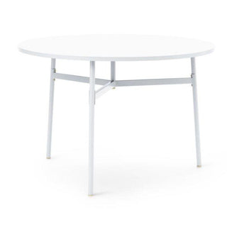 Normann Copenhagen Union table with laminate top diam. 110 cm, h. 74.5 cm. and steel legs Normann Copenhagen Union White - Buy now on ShopDecor - Discover the best products by NORMANN COPENHAGEN design