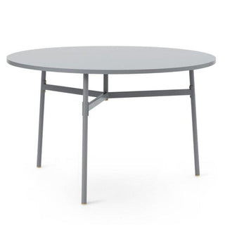 Normann Copenhagen Union table with laminate top diam. 120 cm, h. 74.5 cm. and steel legs Normann Copenhagen Union Grey - Buy now on ShopDecor - Discover the best products by NORMANN COPENHAGEN design