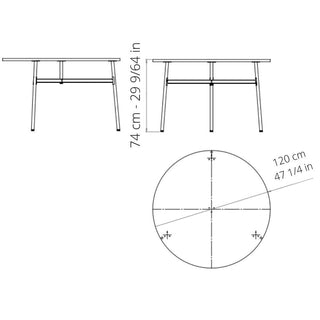 Normann Copenhagen Union table with laminate top diam. 120 cm, h. 74.5 cm. and steel legs - Buy now on ShopDecor - Discover the best products by NORMANN COPENHAGEN design