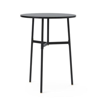 Normann Copenhagen Union table with laminate top diam. 80 cm, h. 105.5 cm. and steel legs Normann Copenhagen Union Black - Buy now on ShopDecor - Discover the best products by NORMANN COPENHAGEN design