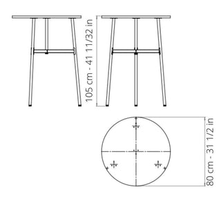 Normann Copenhagen Union table with laminate top diam. 80 cm, h. 105.5 cm. and steel legs - Buy now on ShopDecor - Discover the best products by NORMANN COPENHAGEN design