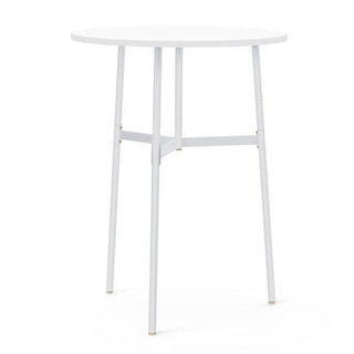 Normann Copenhagen Union table with laminate top diam. 80 cm, h. 105.5 cm. and steel legs Normann Copenhagen Union White - Buy now on ShopDecor - Discover the best products by NORMANN COPENHAGEN design