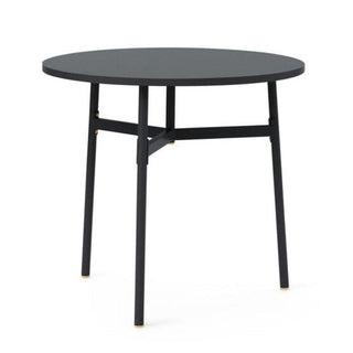 Normann Copenhagen Union table with laminate top diam. 80 cm, h. 74.5 cm. and steel legs Normann Copenhagen Union Black - Buy now on ShopDecor - Discover the best products by NORMANN COPENHAGEN design