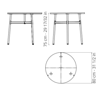 Normann Copenhagen Union table with laminate top diam. 80 cm, h. 74.5 cm. and steel legs - Buy now on ShopDecor - Discover the best products by NORMANN COPENHAGEN design