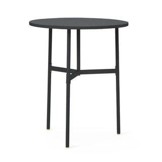 Normann Copenhagen Union table with laminate top diam. 80 cm, h. 95.5 cm. and steel legs Normann Copenhagen Union Black - Buy now on ShopDecor - Discover the best products by NORMANN COPENHAGEN design