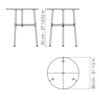 Normann Copenhagen Union table with laminate top diam. 80 cm, h. 95.5 cm. and steel legs - Buy now on ShopDecor - Discover the best products by NORMANN COPENHAGEN design