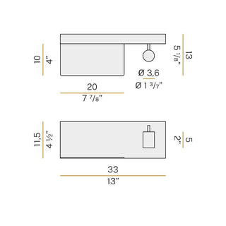 Panzeri Jay wall lamp LED with left shelf by Studio Tecnico Panzeri - Buy now on ShopDecor - Discover the best products by PANZERI design