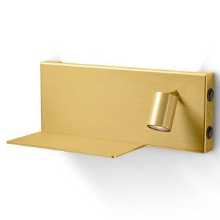 Panzeri Jay wall lamp LED with left shelf by Studio Tecnico Panzeri Panzeri Satin brass - Buy now on ShopDecor - Discover the best products by PANZERI design