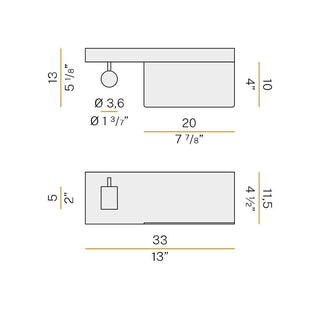 Panzeri Jay wall lamp LED with right shelf by Studio Tecnico Panzeri - Buy now on ShopDecor - Discover the best products by PANZERI design