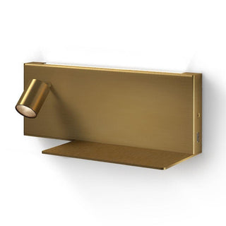 Panzeri Jay wall lamp LED with right shelf by Studio Tecnico Panzeri Panzeri Bronze - Buy now on ShopDecor - Discover the best products by PANZERI design