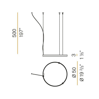 Panzeri Zero Round suspension lamp LED diam. 50 cm - Buy now on ShopDecor - Discover the best products by PANZERI design