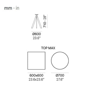 Pedrali Arki-Base ARK3 table with top diam.70 cm. - Buy now on ShopDecor - Discover the best products by PEDRALI design
