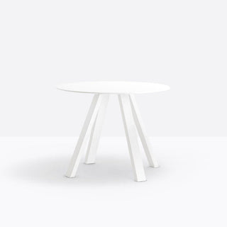 Pedrali Arki-table ARK5 diam.99 cm. in white solid laminate Buy now on Shopdecor