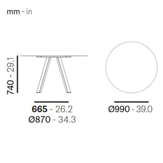Pedrali Arki-table ARKW5 Wood diam.99 cm. in white solid laminate - Buy now on ShopDecor - Discover the best products by PEDRALI design