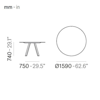 Pedrali Arki-table Compact diam.159 cm. in white solid laminate - Buy now on ShopDecor - Discover the best products by PEDRALI design