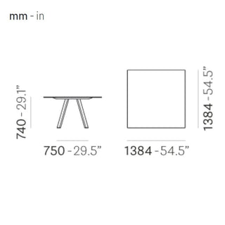 Pedrali Arki-table Fenix 139x139 cm. in fenix top - Buy now on ShopDecor - Discover the best products by PEDRALI design