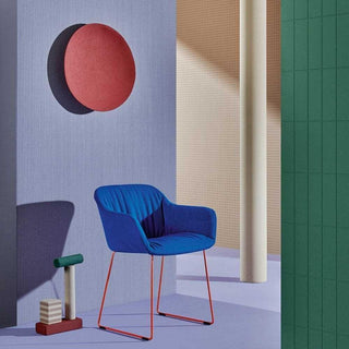 Pedrali Babila XL 2743R padded armchair in fabric with sled base - Buy now on ShopDecor - Discover the best products by PEDRALI design