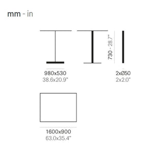 Pedrali Bold 4758 rectangular table base H.73 cm. - Buy now on ShopDecor - Discover the best products by PEDRALI design
