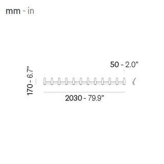 Pedrali Flag Wall 5150W12 wall-mounted coat hanger 12 hooks - Buy now on ShopDecor - Discover the best products by PEDRALI design