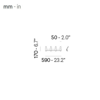 Pedrali Flag Wall 5150W4 wall-mounted coat hanger 4 hooks - Buy now on ShopDecor - Discover the best products by PEDRALI design