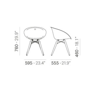 Pedrali Gliss 905 armchair in transparent smoked polycarbonate with black stained ash legs - Buy now on ShopDecor - Discover the best products by PEDRALI design